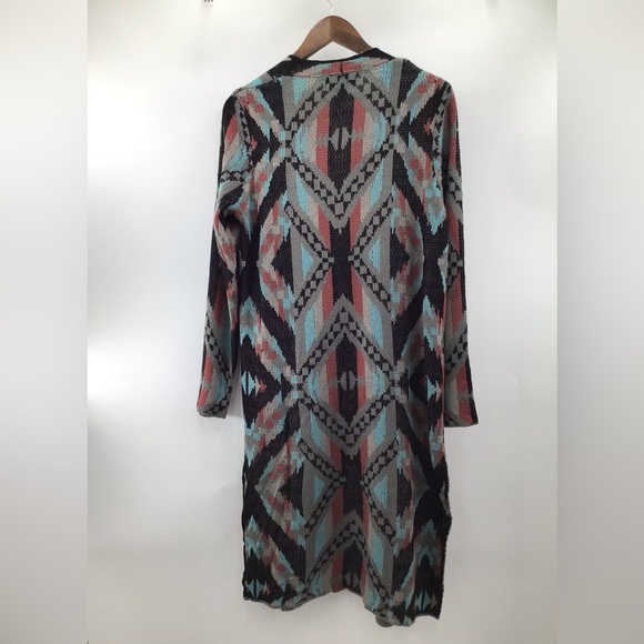 Rock & Roll Cowgirl Multicolor Aztec Pattern Knit Cardigan - Picture 3 of 9